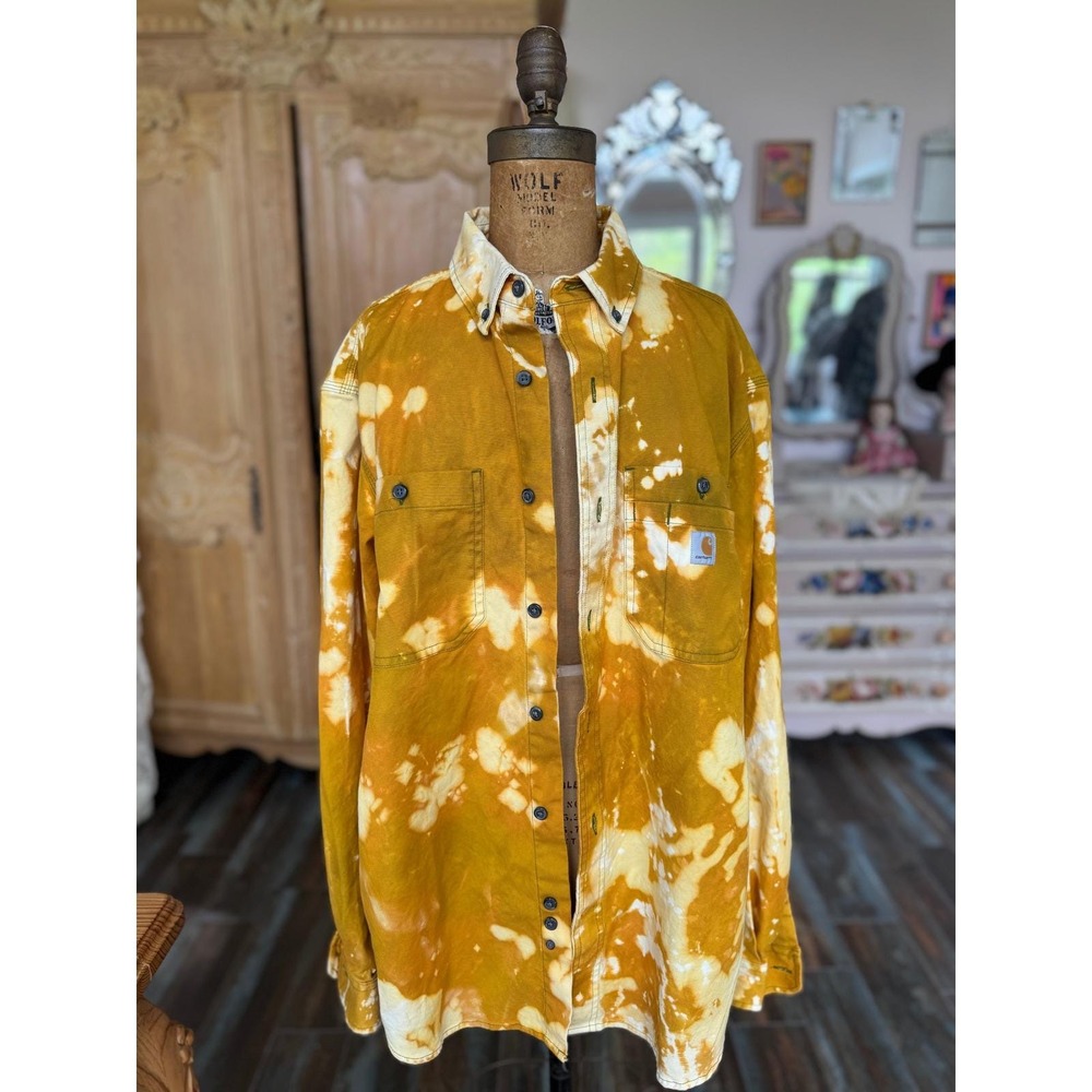 Carhartt Utility Workwear Shirt Mens Large | Upcycled Art Shirt Jacket - Picture 6 of 10
